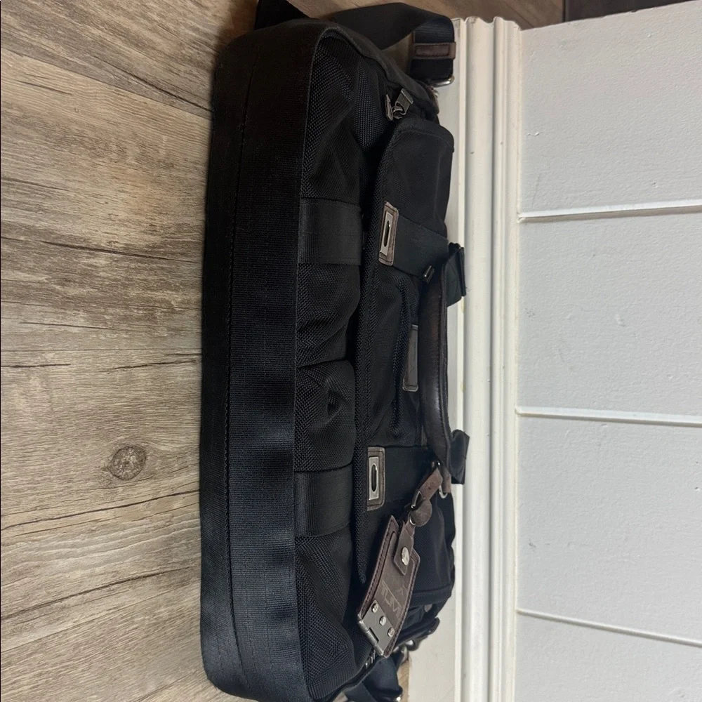 TUMI Alpha Black Ballistic Nylon Laptop Briefcase Messenger Bag
